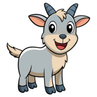 Cartoon goat with horns and a smile png