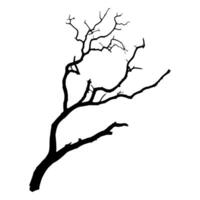Simple Leafless Tree Branch Silhouette for Nature Inspired Art and Design Projects vector