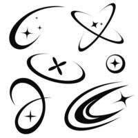 Set of different stars and dashes, circles in 2000 style vector