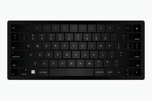 Black Keyboard Qwerty Keys Realistic Illustration vector