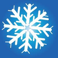 White Snowflake Ice Crystal Flat Icon Isolated Illustration On Blue BG vector