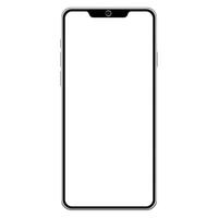 Notch Smartphone Modern Device Isolated Mockup Template Blank Display Technology vector