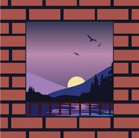 Evening scenes from window vector