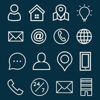 Outlined Icons for websites vector