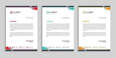 Professional letterhead template design with minimal unique and colorful letterhead vector