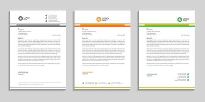 business letterhead design with color variation vector