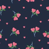 Seamless pattern with Lollipop and hearts on a dark background. Happy Valentine's Day, Romance, Love concept. Perfect for product design, scrapbooking, textile, wrapping paper. EPS 10 vector
