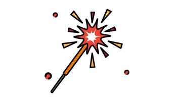 Sparkler animated icon. Motion graphic animation happy new year themed video