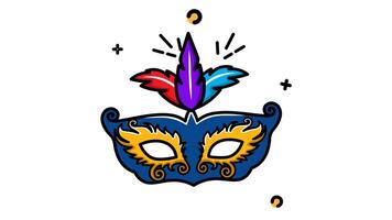 Purim mask animated icon. Motion graphic animation happy new year themed video