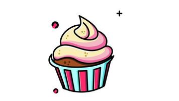 Cake animated icon. Motion graphic animation happy new year themed video