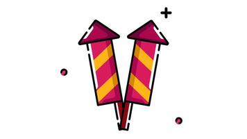Firecracker animated icon. Motion graphic animation happy new year themed video