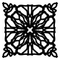 a black and white drawing of a square with a flower in the center vector