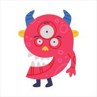 Monster Number Nine or Numeral with Face and Hand Illustration vector