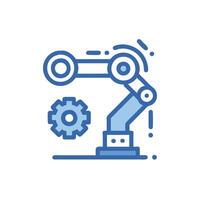 an illustration of a robot and gear vector