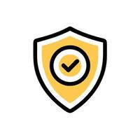 a shield with a check mark on it vector