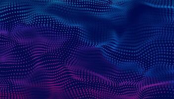 Futuristic digital wave pattern with vibrant gradient dots and flowing motion, ideal for tech and data visualization vector