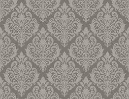 Dark gray and white damask pattern with bold floral motifs on a contrasting background. Damask seamless pattern. vector