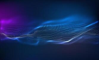 Abstract digital wave with purple and blue tones. Equalizer for music, showing sound waves with music waves, music background equalizer concept. vector