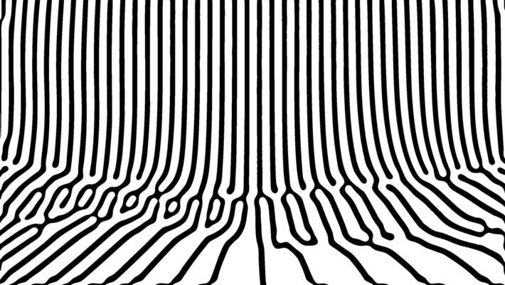 Striped Mountain Landscape, Sun, Optical Illusion, Linear