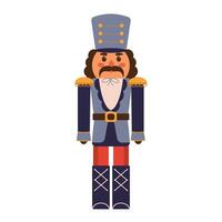 Nutcracker isolated illustration. Festive statue of a soldier. Flat illustration on white background vector