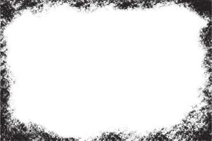 Halftone frame with textured grainy edge. Dotted rough effect on white background. Abstract template design. Dark tone gradation decorative stained backdrop vector