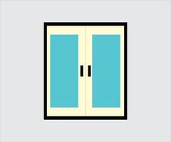 A blue and white door with a handle vector