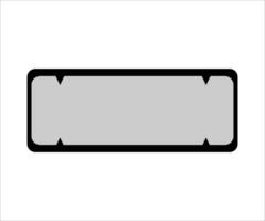 A black and white image of a license plate vector
