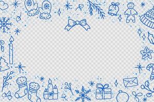 New Year winter background with space for text on transparent background. vector