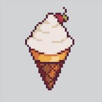 Pixelated Gelato Ice Cream. Sundae Gelato Ice Cream Icon pixelated for the pixel art game and icon for website and game. old school retro. vector