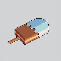 Pixel art illustration Ice Cream. Pixelated Gelato Ice Cream. Sundae Gelato Ice Cream Icon pixelated for the pixel art game and icon for website and game. old school retro. vector