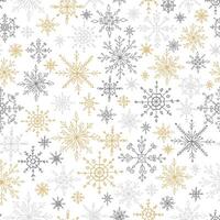 Seamless pattern with doodle multicolored snowflakes on a white background. vector