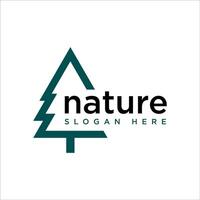 nature pine tree leafs text logo vector