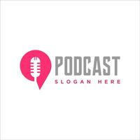 Podcast radio logo icon. illustration template vector