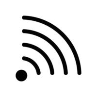 A black and white icon of a wifi signal vector