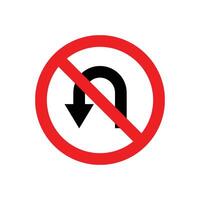 U-turn prohibited icon vector