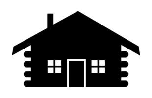 Log Cabin Silhouette isolated on a white background vector