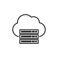 cloud storage icon network server technology design outline style vector