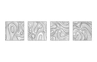 Set of fluid liquid lines contour topography background pattern vector