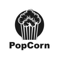 simple popcorn logo with retro style vector