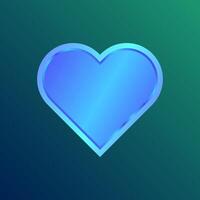 Digital blue heart symbol, love illustration in futuristic technology style, suitable for charity activities, social events and volunteering. vector