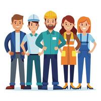 Workers team Construction crew vector