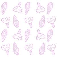 pink ice cream pattern icon vector