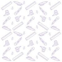 school tools equipment pattern background vector