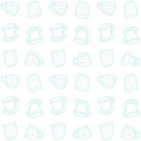 hand drawn cup of coffee pattern vector