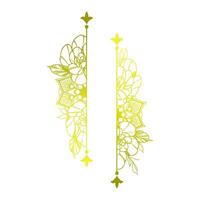 vertical floral frame scroll in gold vector