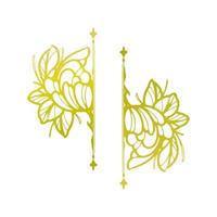 floral frame scroll in gold vector