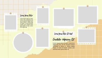 Pictures or photos frame collage vector
