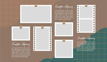photo frames on light background Pile of photo vector