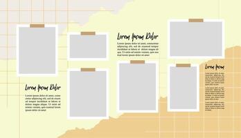 comics page grid layout abstract photo frames and digital photo wall template vector