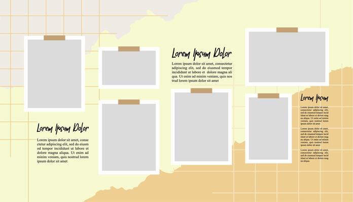 comics page grid layout abstract photo frames and digital photo wall template